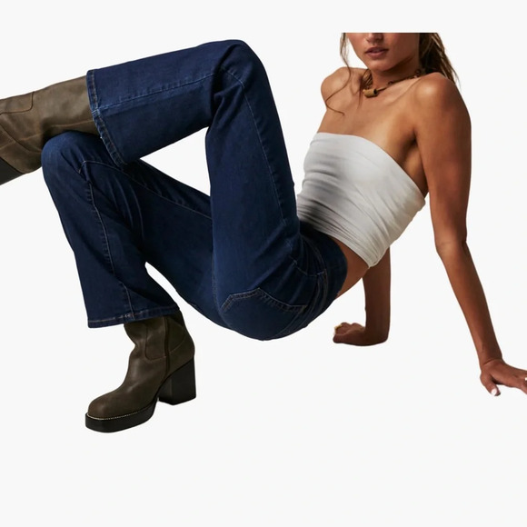 Free People We The Free In My Feelings Cropped Boot Cut Stretch Jeans Small NWT - Picture 1 of 12